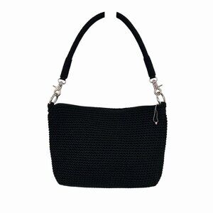 NWOT LINA BLACK CROCHET SHOULDER BAG PURSE W/ DETACHABLE STRAP